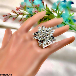 PRH00044 SDQ Tear Flower Ring Adjustable - PRH